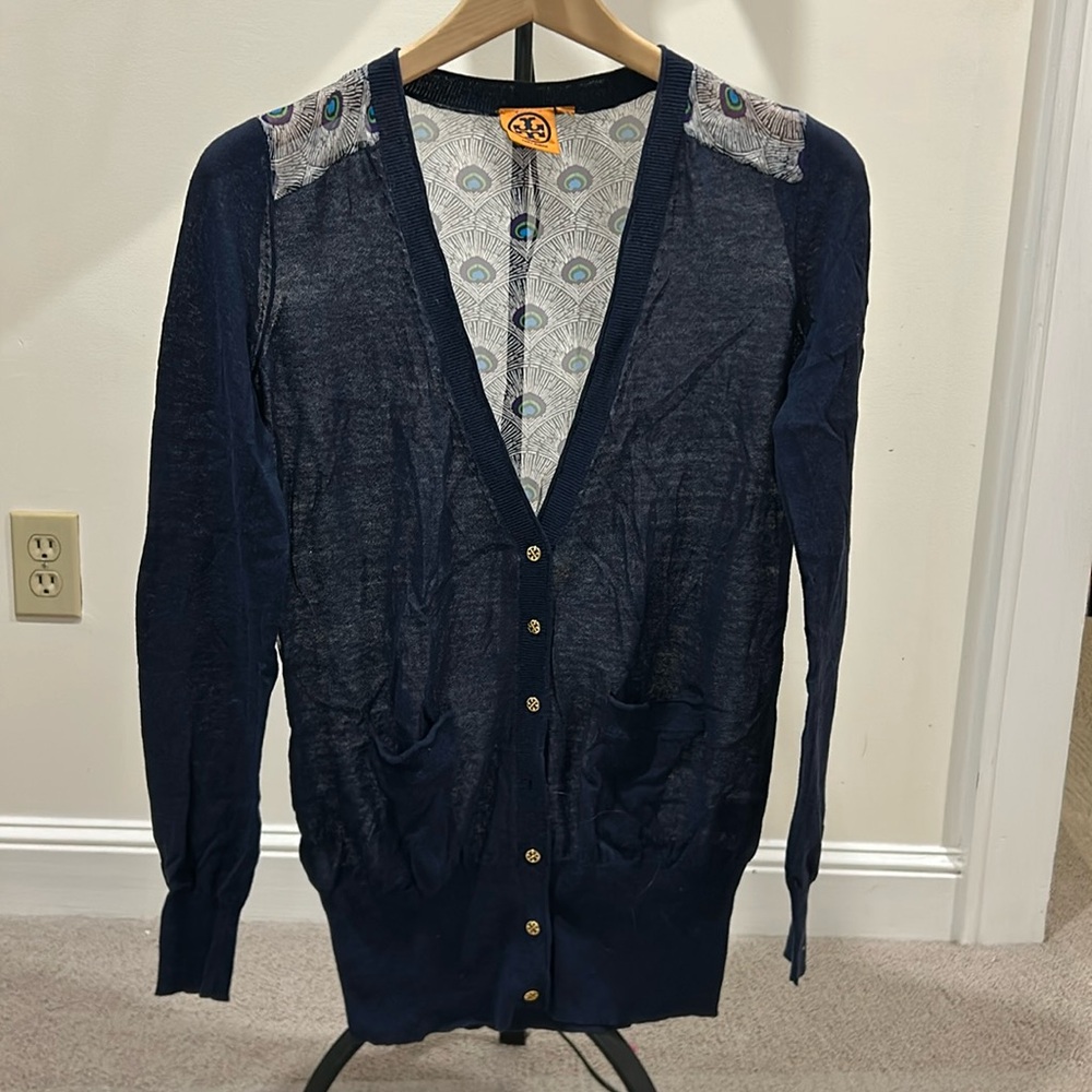 Tory Burch peacock sweater.